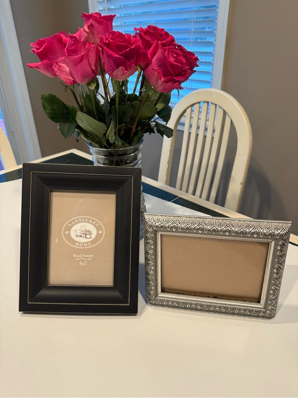 SET OF TWO - NANTUCKET HOME BLACK 5x7 & A SILVER TONE ORNATE 5x7 FRAME